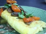 Mushroom Omelette with Oven Roasted Tomatoes