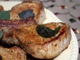 Pork Chops in Brown Butter with Crispy Sage Leaves from the Garden