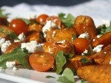 Spiced Roast Sweet Potatoes, Goat's Cheese, Tomato and Arugula Salad