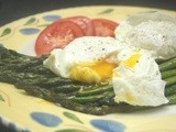 The Perfect Solitary Lunch, Poached Eggs and Roasted Asparagus