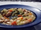 Tuscan White Bean Vegetable Soup with Parsley Pesto