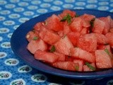 Watermelon with Crushed Mint and Rosewater