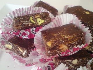 Chocolate Bars with Dried Fruits, Nuts and Honey