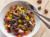Octopus Salad with Peppers and Olives