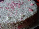 Raspberry layered cake