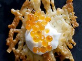 Parmesan Crisps with Caviar and Crème Fraîche