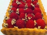 Berrylicious .... Raspberry & Lemon Cream or Blackberries & white Chocolate Cream , with Sesame Praline Tart