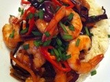Cauliflower Rice with Singaporean Prawns , a take on Street Food , Inexpensive and Low Calorie