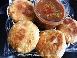 Poha Kachori ~ Deep fried spicy stuffed golden balls reposted