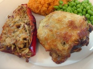 Bacon & Orzo Stuffed Mushrooms and Peppers