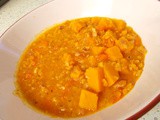 Red lentil, butternut squash & chilli soup