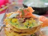 鸡肉玉米煎蛋饼 + 鲜虾马铃薯玉米浓汤 Chicken & Corn Fritters + Prawn Potato & Corn Chowder