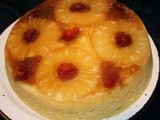 Microwave upside down pineapple cake