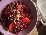 Spelt salad with pomegranate and beetroot