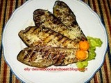 Grilled Eggplant Sprinkle Grated Cheese / Terong Panggang Keju Parut