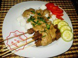 Satay, Rice Cake and Peanut Sauce