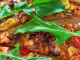 Pizza med kantareller och mozzarella