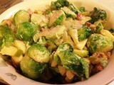 Brussels Sprouts with Bacon, Apple and Cheese