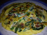 Chives and sausage omelette