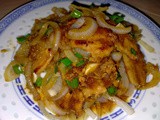 Japanese style fried pork with onions