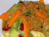 Meatless dish-stir fry loufah with tau see