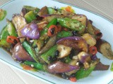 Stir fry brinjal and lady's fingers