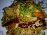 Szechuan spicy chicken rice hot pot