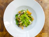 Grilled Avocado, Pulled Chicken, Orange, Sorrel Ice