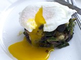 Kale, Potato and Black Pudding Stacks with Poached Egg