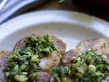 Lamb Steaks with Feta Salsa Verde and Green Salad
