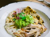 Pea Guacamole, Pulled Pork, Flatbread