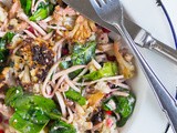 Raw Celeriac, Roast Cauliflower, Pomegranate, Spinach and Feta Salad