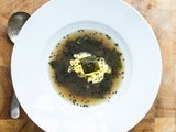 Seaweed Soup, Poached Scrambled Eggs, Black Sesame