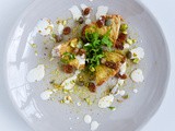 Slow Roasted Celeriac, Raisins, Capers, Pistachios & Sorrel