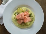 Steam-Baked Salmon, Fennel Puree, New Potatoes