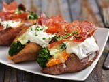 Broccoli Stuffed Baked Sweet Potatoes