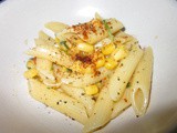 Pasta with a chilli butter and sweetcorn sauce