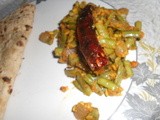 Goruchikkudu pesara koora(clusterbean greengram curry)
