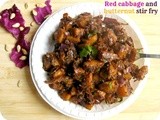 Red cabbage and butternut stir fry