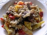Složenac s junetinom, povrćem i rižom :: Beef blade, vegetables and rice casserole
