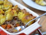 Beef and Vegetable Cottage Pie topped with Rosemary Crushed Potatoes