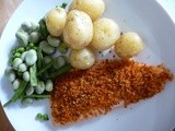 Trout with a rosemary and sun dried tomato crust