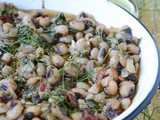 Black eyed beans with spinach and fennel