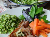 Lamb chops with broccoli rice