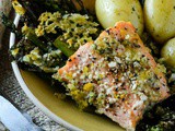 Salmon Broccolini and Asparagus Traybake