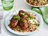 Beef kofta with Lebanese rice and lentils recipe