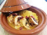 Middle Eastern turkey tagine with carrot couscous and rose petals recipe