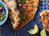 Thin-crust pide with spicy lamb topping recipe