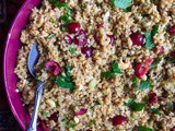 #freekeh salad with cherries + mint + cashew nuts