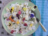 #guilt-free potato salad with edible flowers